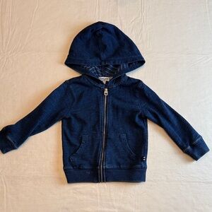 Splendid Kids Navy Front Zip Hoodie Striped Interior Size 2T